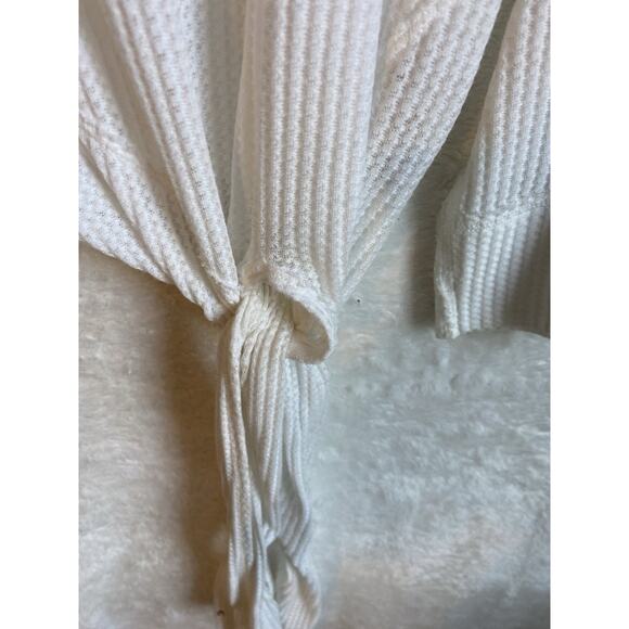 We The Free Top Women’s M Waffle Texture Tie Bottom Oversized Girl Coded Y2K - Picture 4 of 11